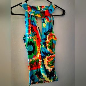 Joseph Ribkoff Tie Dye Sleeveless Tank Multicolored Sz 4 Summer Sleeveless Sexy